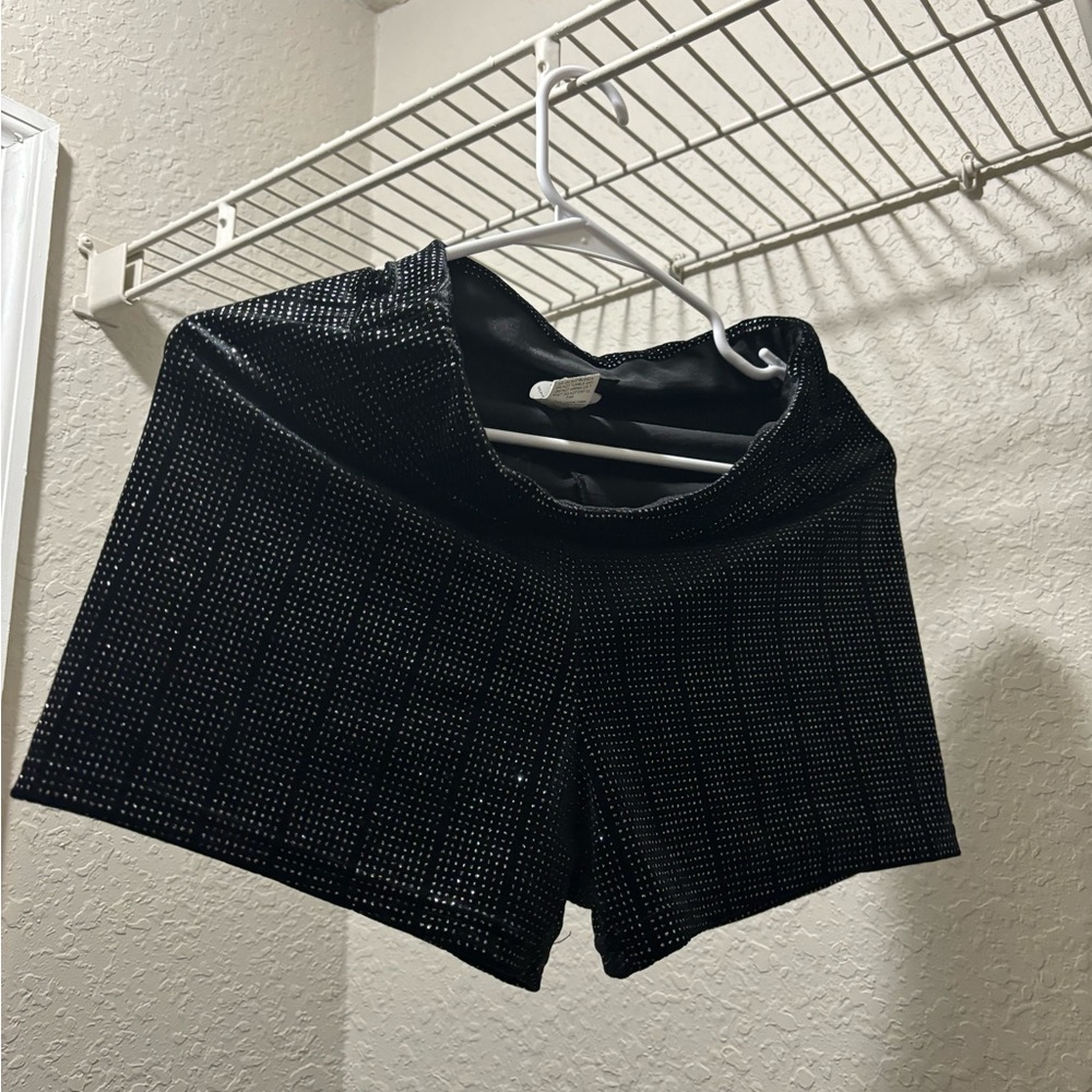 black rhinestone shorts